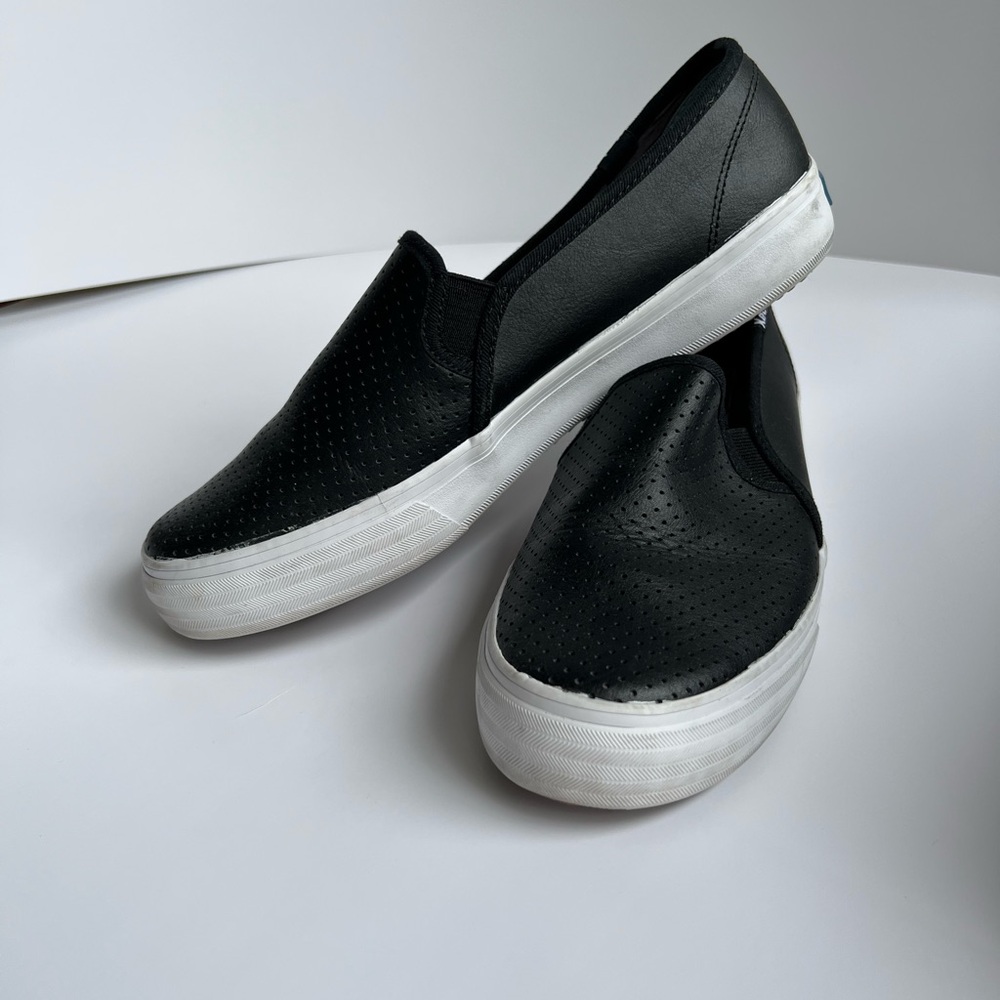 Keds Black leather-look slip-on dream foam shoes W9